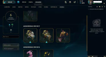 CONTA LOL - SEASON 3 - 105 CAMPEÕES - 79 SKINS / GOLD II