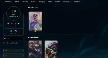 conta de lol prata 2 com 19 skins