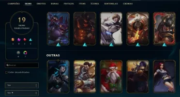 conta de lol prata 2 com 19 skins