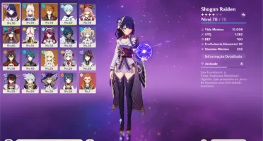 conta genshin com shogun, mona c1, kokomi e targaglia ar 46