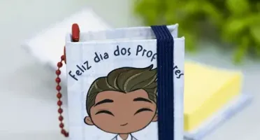 Kit 10 Chaveiros Porta Post-it para Professores