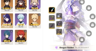 CONTA GENSHIN AR56 8 LENDÁRIOS ⭐ e 6 ARMAS 5 ⭐HUTAO SHOGUN +