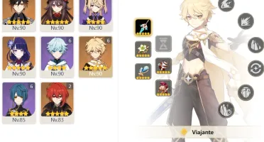 CONTA GENSHIN AR56 8 LENDÁRIOS ⭐ e 6 ARMAS 5 ⭐HUTAO SHOGUN +