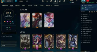 Conta de LOL Gold pra Platina + de 270 skins e 10 prestigios