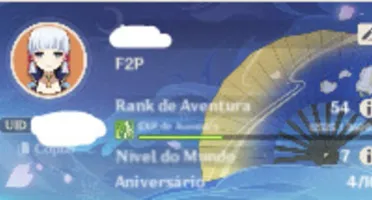 Conta de Genshin Impact, AR 54, 5 personagens 5*.