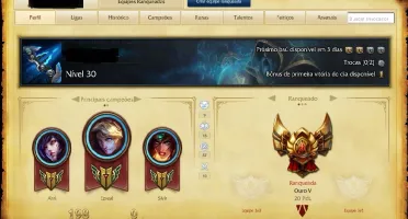 Conta Gold V com 35 champ e 4 skins com 3217 de ip 20 PDL.