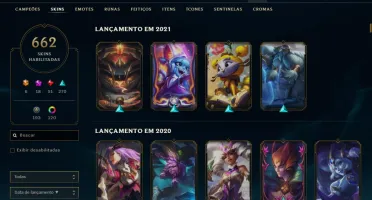 Conta League of Legends + 600 skins