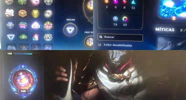 Conta com 226 skins ,168 icones e 20 emotes e todos campeões