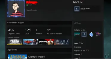 Conta Steam Level 84, 6 anos, 497 Jogos