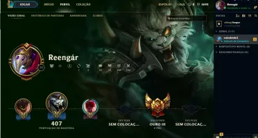 Conta league. Ouro 3  skins. icones 5 paginas de runas