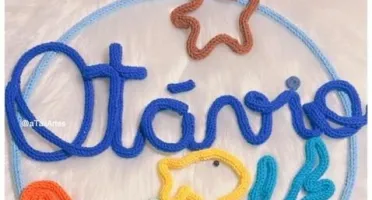 Guirlanda Fundo do Mar Personalizado em Tricotin