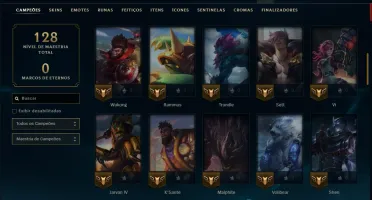 Prata 3 com 70 Champs e 16 Skins ( Mais de 200 Jogos )