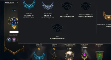 Prata 3 com 70 Champs e 16 Skins ( Mais de 200 Jogos )