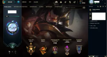 Conta com +350 skin, 4 skins prestigio e 5 Vitoriosas