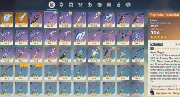 Ar47 Ayaka, Raiden, Zhongli, Diluc , Mona, Jean + 3 armas T5