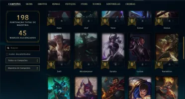 Conta prata 2 com 23 skins e 49 champs