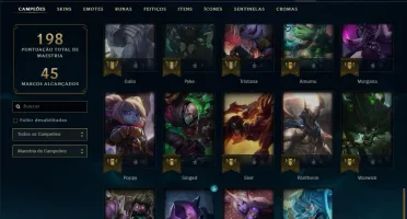 Conta prata 2 com 23 skins e 49 champs