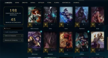 Conta prata 2 com 23 skins e 49 champs