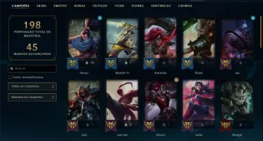 Conta prata 2 com 23 skins e 49 champs