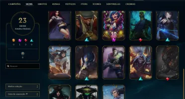 Conta prata 2 com 23 skins e 49 champs
