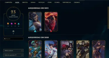 Conta prata 2 com 23 skins e 49 champs