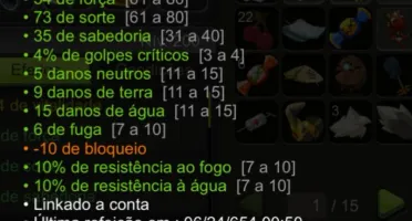 Set de sorte lvl 200 Full pvp server Blair, Dofus touch