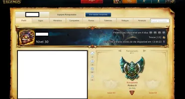 Conta League Of Legens - Platina 4 101 Champs 23 Skins