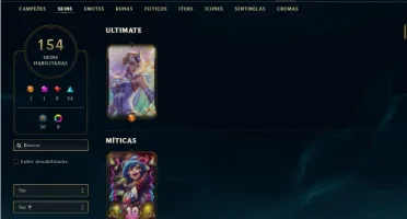 Conta ouro 4 com 140 Champs e 154 Skins + 19 Maestrias 7