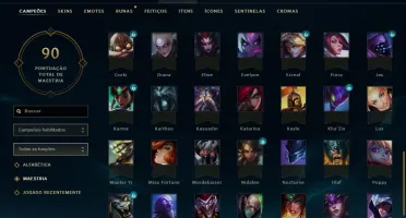 LOL - 97 campeões, 17 Skin, 67 ícones, conta 2012 !