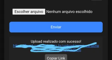 Script de Upload de Arquivos com cadastro de Usuário