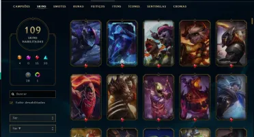 Promoção conta de lol Full champ e Varias Skins