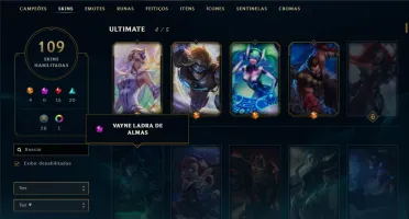 Promoção conta de lol Full champ e Varias Skins