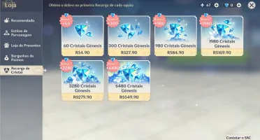 Genshin Impact 20 Personagens 5 Estrelas Ar60 Colecionador