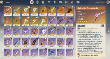 Genshin Impact 20 Personagens 5 Estrelas Ar60 Colecionador