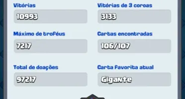 Conta nível máximo clash royale