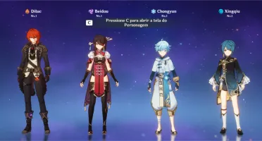 Diluc + 4 personagens AR 7