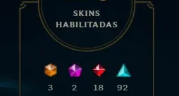 Conta LOL Unranked, 218 skins