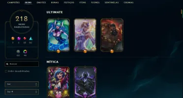 Conta LOL Unranked, 218 skins