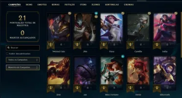 Conta platina 2 sem email confirmado 2 skins e 23 champs