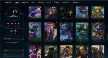 Conta prata 3 com TODOS os champs e 119 skins ( 3 Miticas )