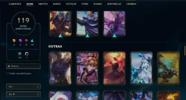 Conta prata 3 com TODOS os champs e 119 skins ( 3 Miticas )