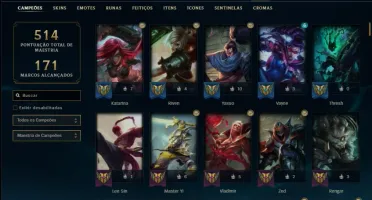 Conta prata 3 com TODOS os champs e 119 skins ( 3 Miticas )