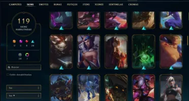 Conta prata 3 com TODOS os champs e 119 skins ( 3 Miticas )