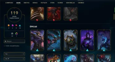 Conta prata 3 com TODOS os champs e 119 skins ( 3 Miticas )
