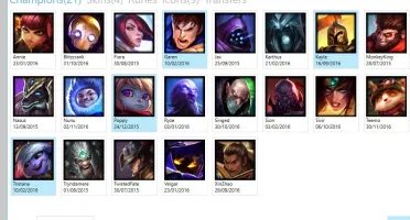 CONTA OURO V LOL - 21 CHAMPIONS - 4 SKINS - 9 ICONES