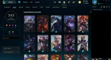 Conta LoL 2010 - 343 skins - Raras - Icones Raros - Va Skins