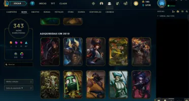 Conta LoL 2010 - 343 skins - Raras - Icones Raros - Va Skins
