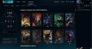 Conta LoL 125 Campeões + 120 skins MMR Diamante 5 !!