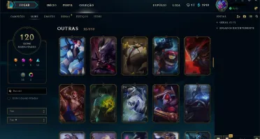 Conta LoL 125 Campeões + 120 skins MMR Diamante 5 !!