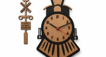 Relógio de Parede Locomotiva em MDF 70 x 46 cm